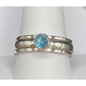 925 blue topaz spinner ring